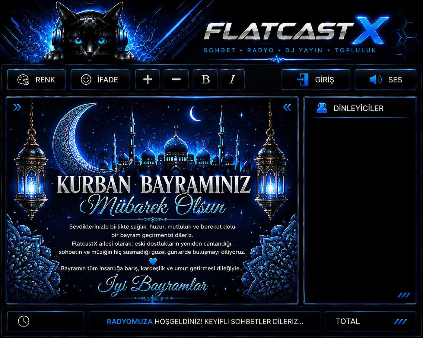 FlatcastX Mavi Kurban Bayramı Temasi