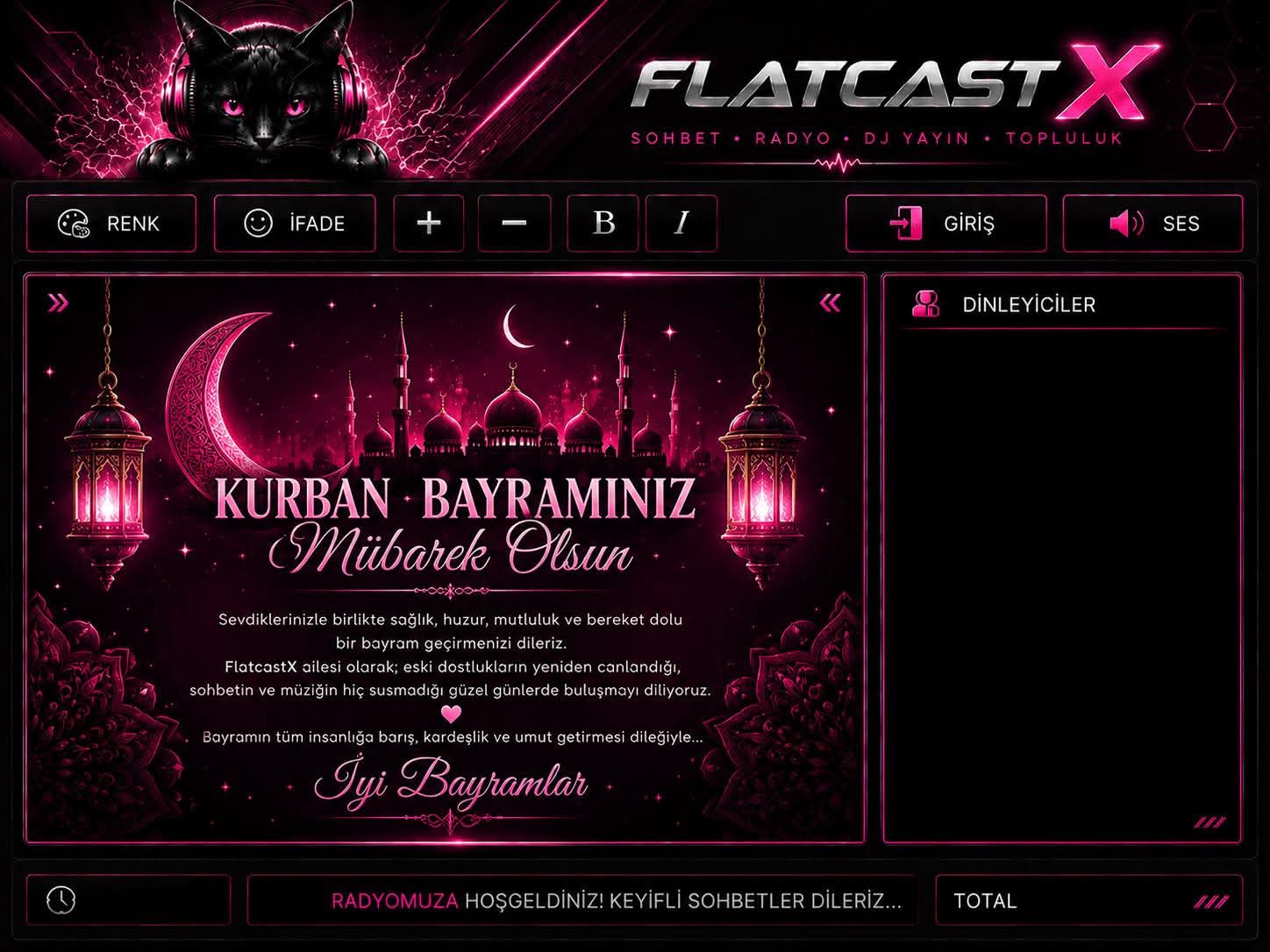 FlatcastX Mor Kurban Bayramı Temasi